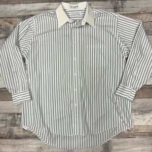 Vintage Van Heusen Men’s Striped Button Up Collared Long Sleeve Shirt Neck 17 XL